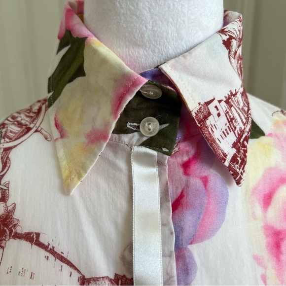 Italian Couture “GFFERRE” Bellissimo Floral Artsy Blouse - Picture 2 of 15